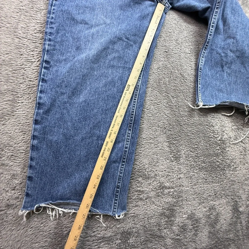 Y2K Nautica Jeans Mens 34 Baggy Cropped Distressed Blue Denim 100% Cotton
